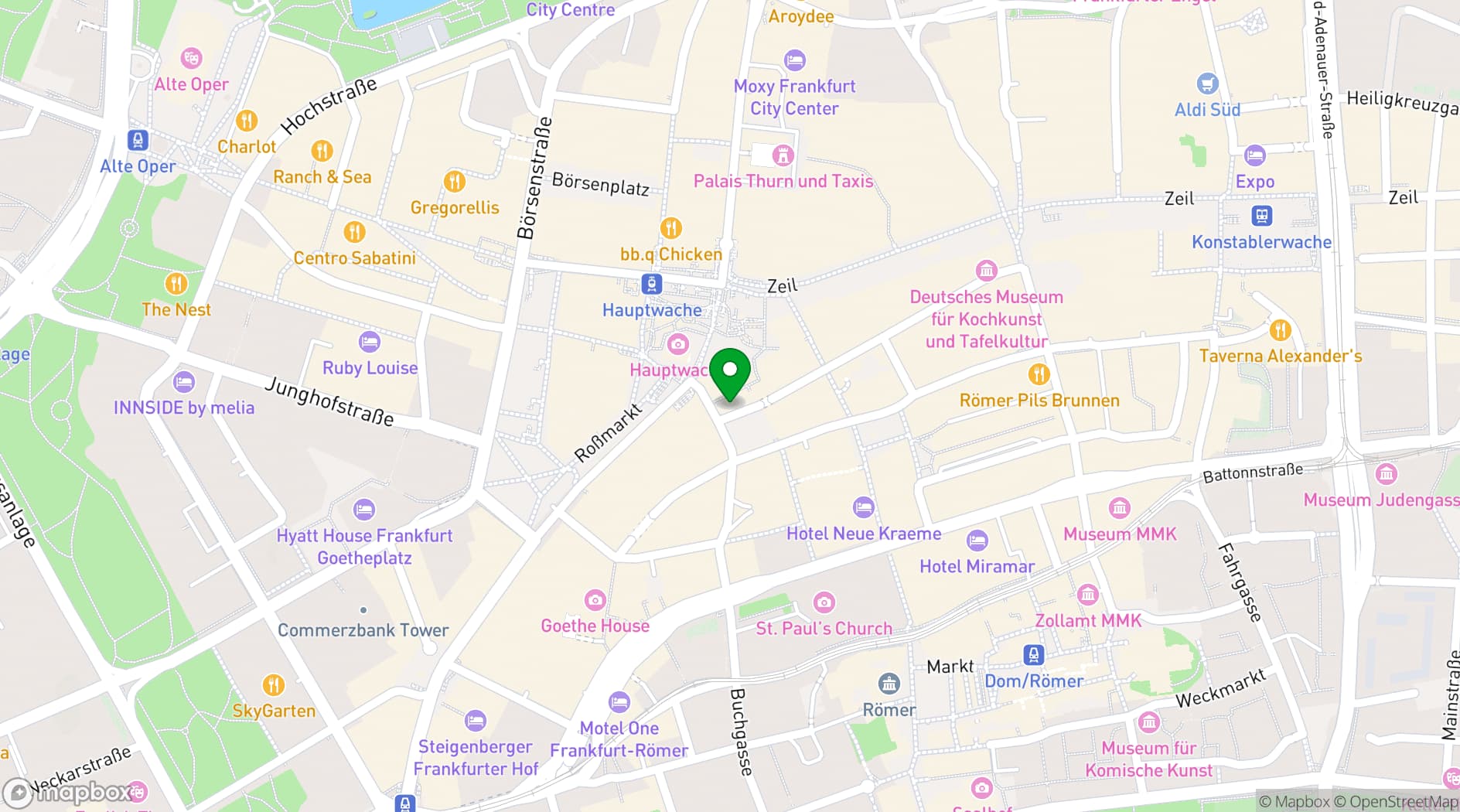 Map showing nullsechsneun Roofgarden