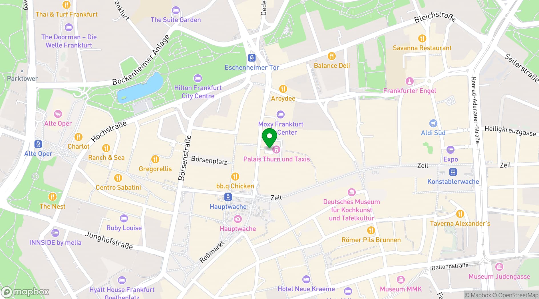 Map showing Palais Frankfurt