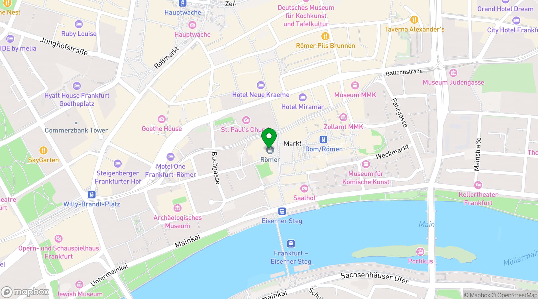 Map showing Kaisersaal