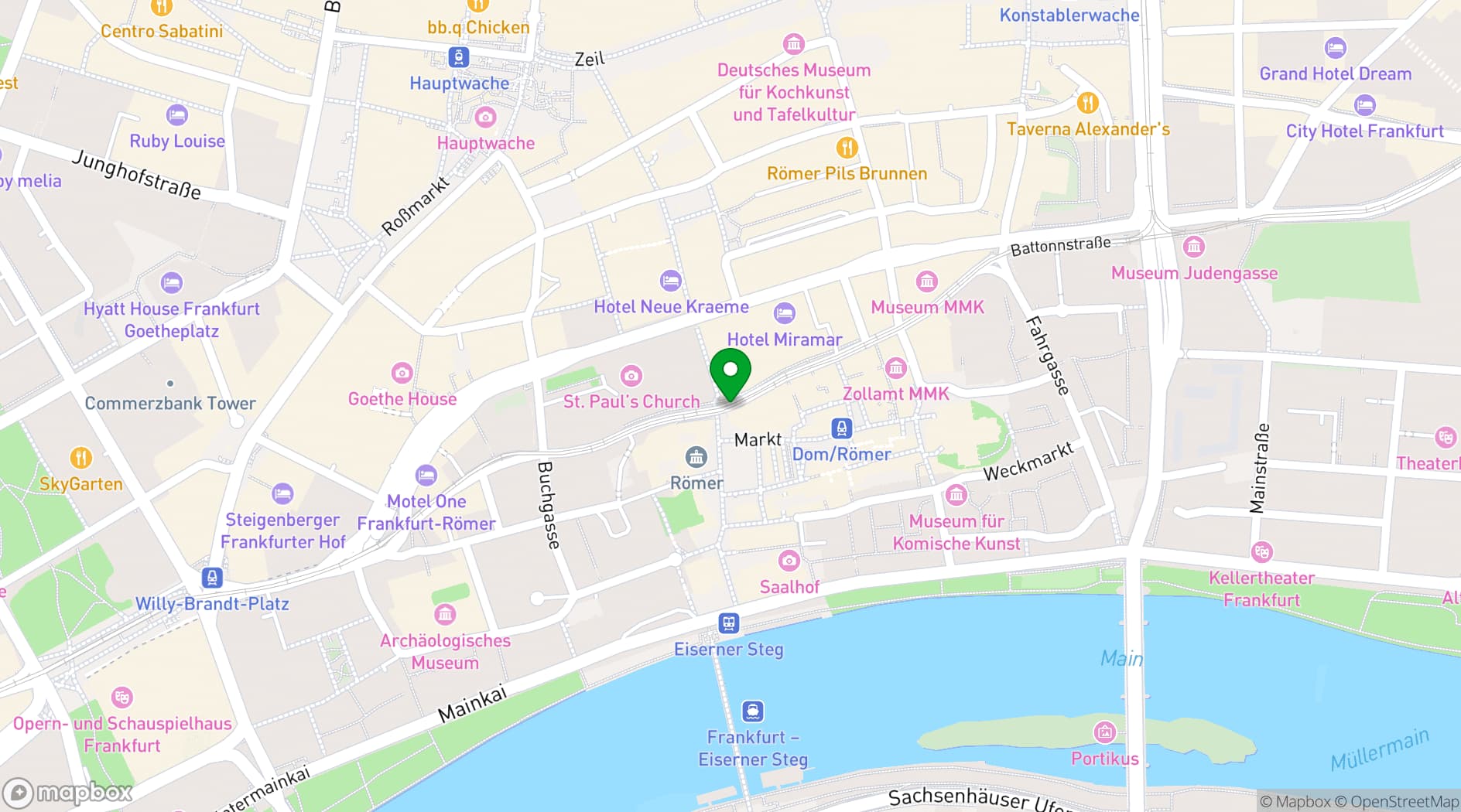 Map showing Carmelite Monastery Frankfurt