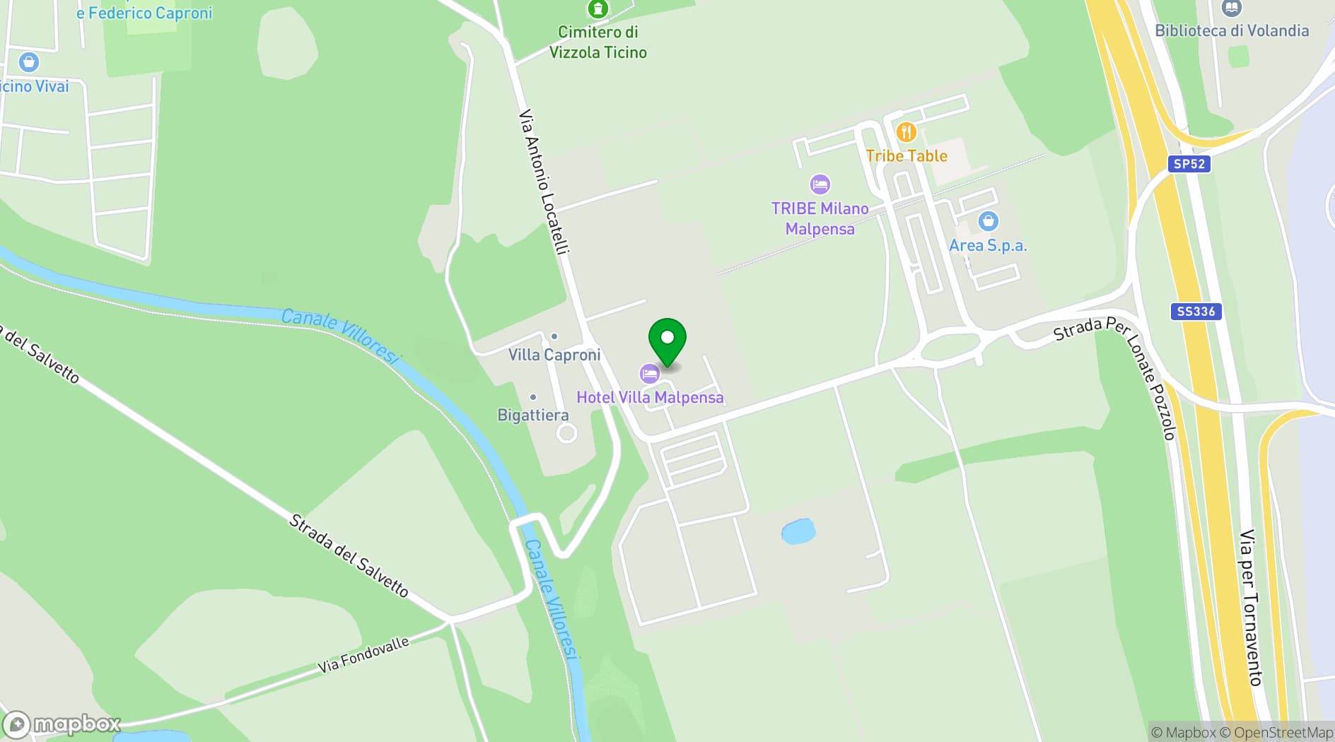Map showing Hotel Villa Malpensa