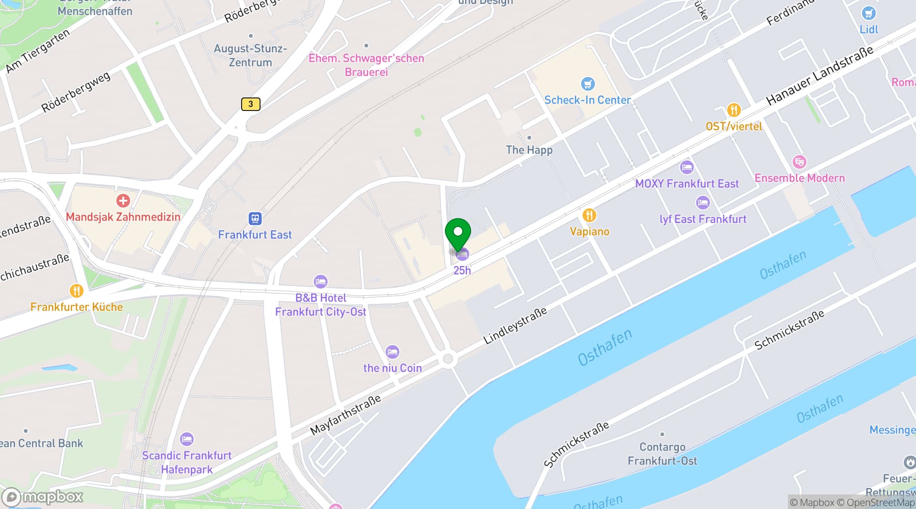 Map showing 25hours Hotel The Goldman