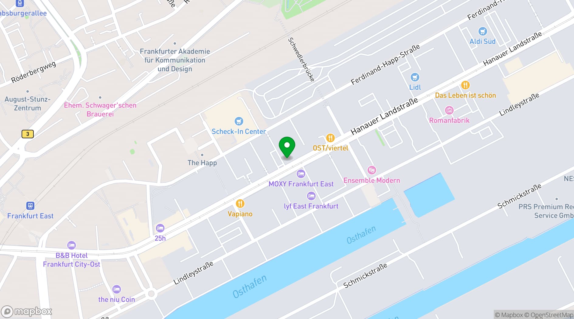 Map showing Upper East Site