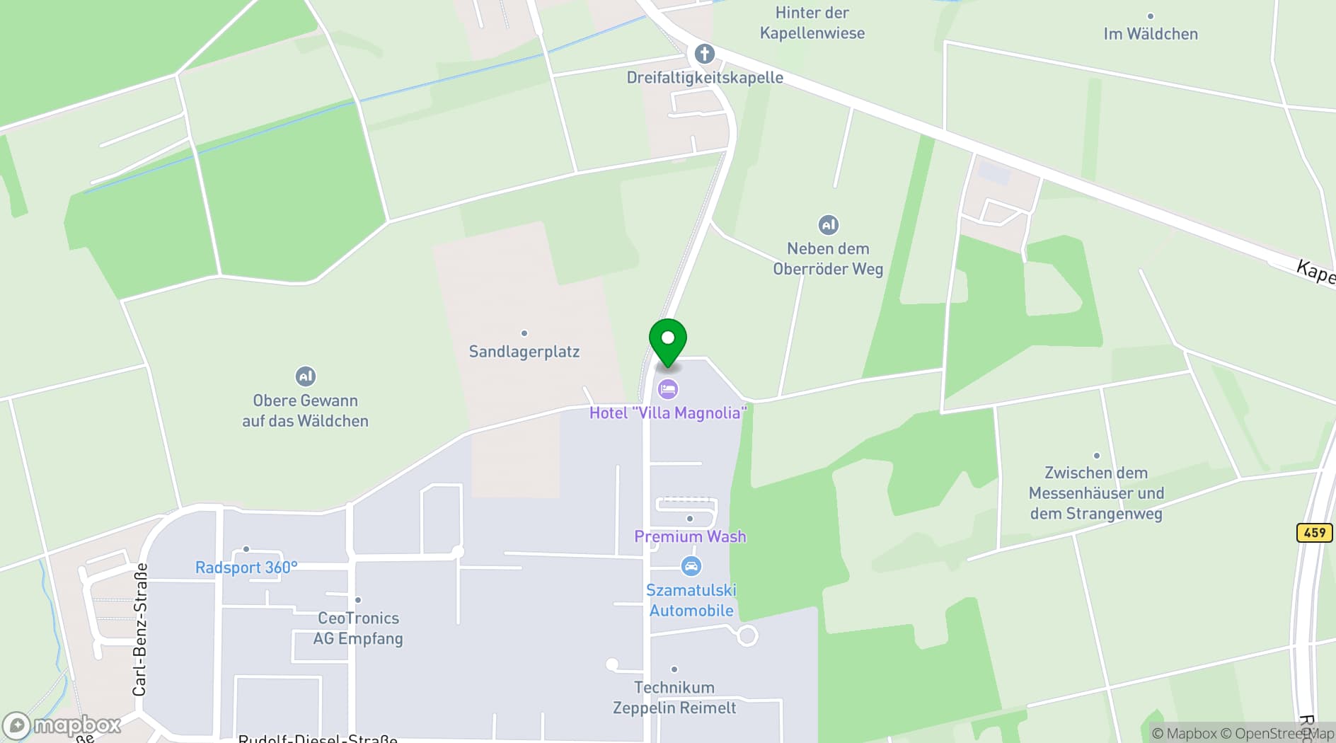 Map showing Hotel Villa Magnolia