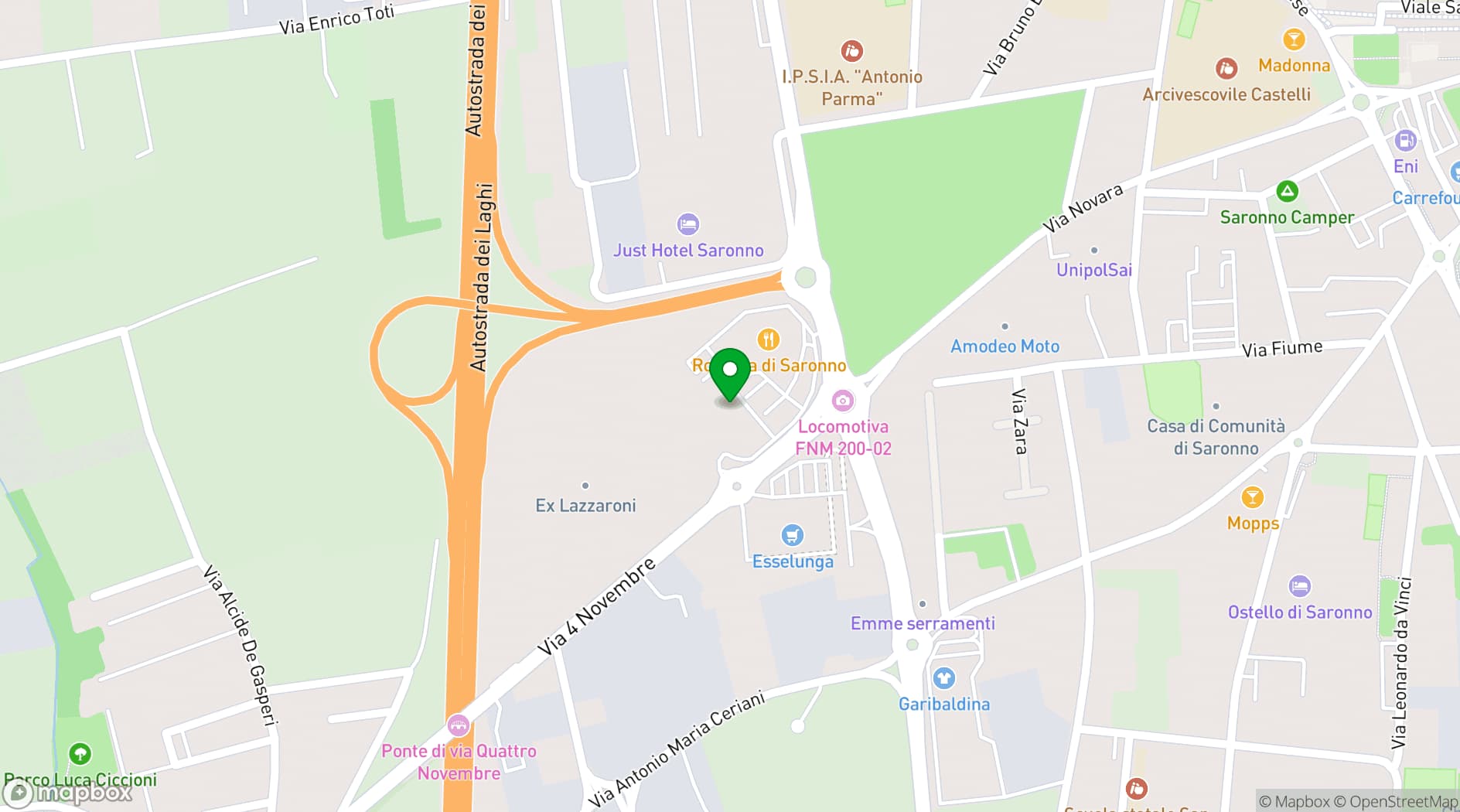 Map showing Hotel della Rotonda