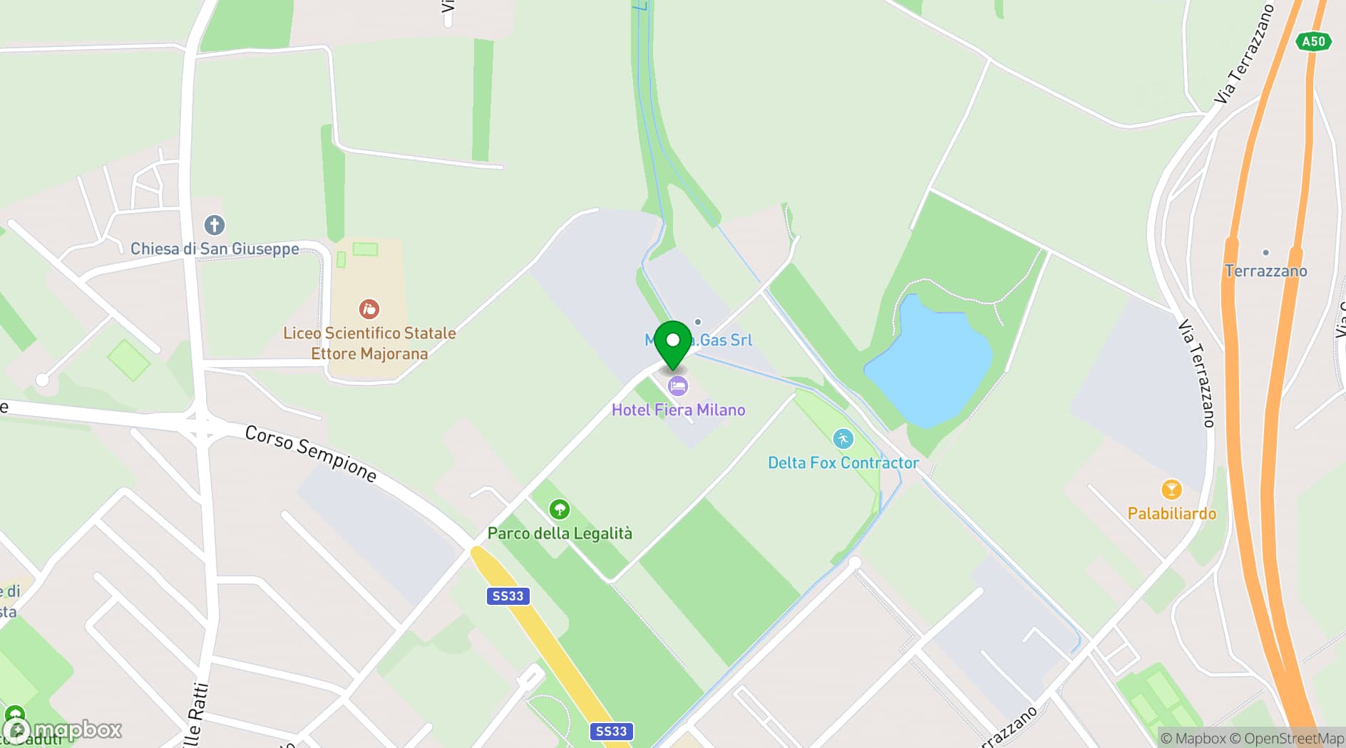 Map showing Fiera Milano