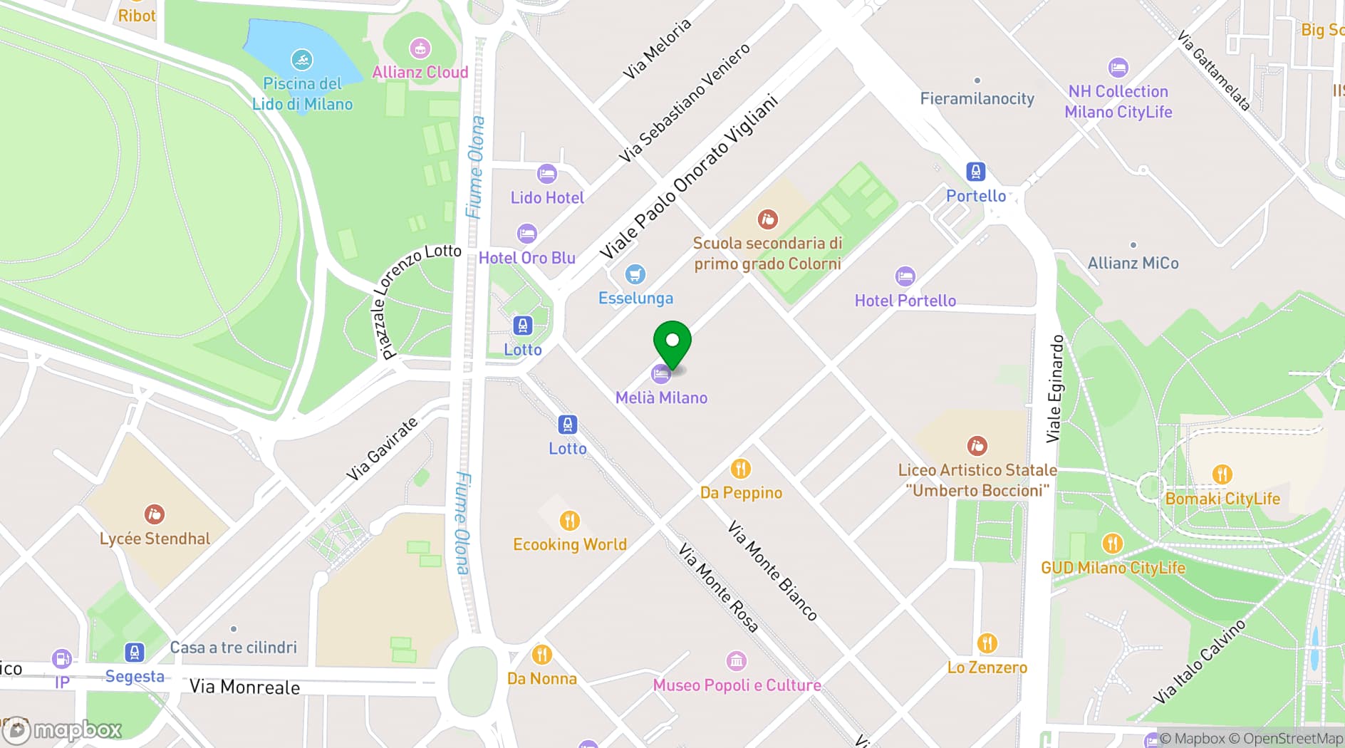 Map showing Hotel Melià