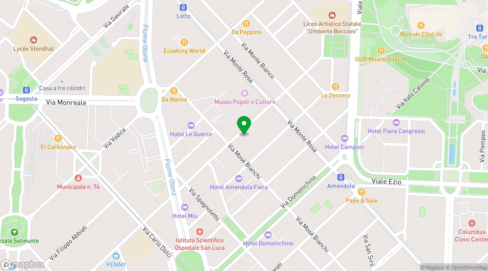 Map showing C.I.B.O. Milano