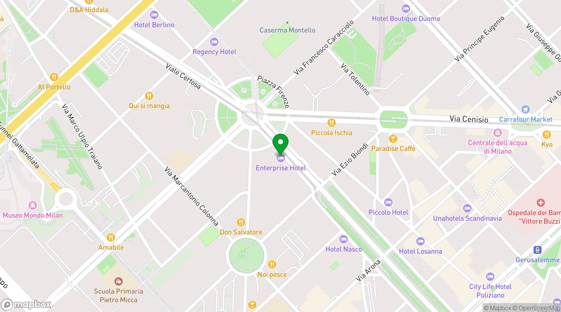 Map showing Sophia's Restaurant