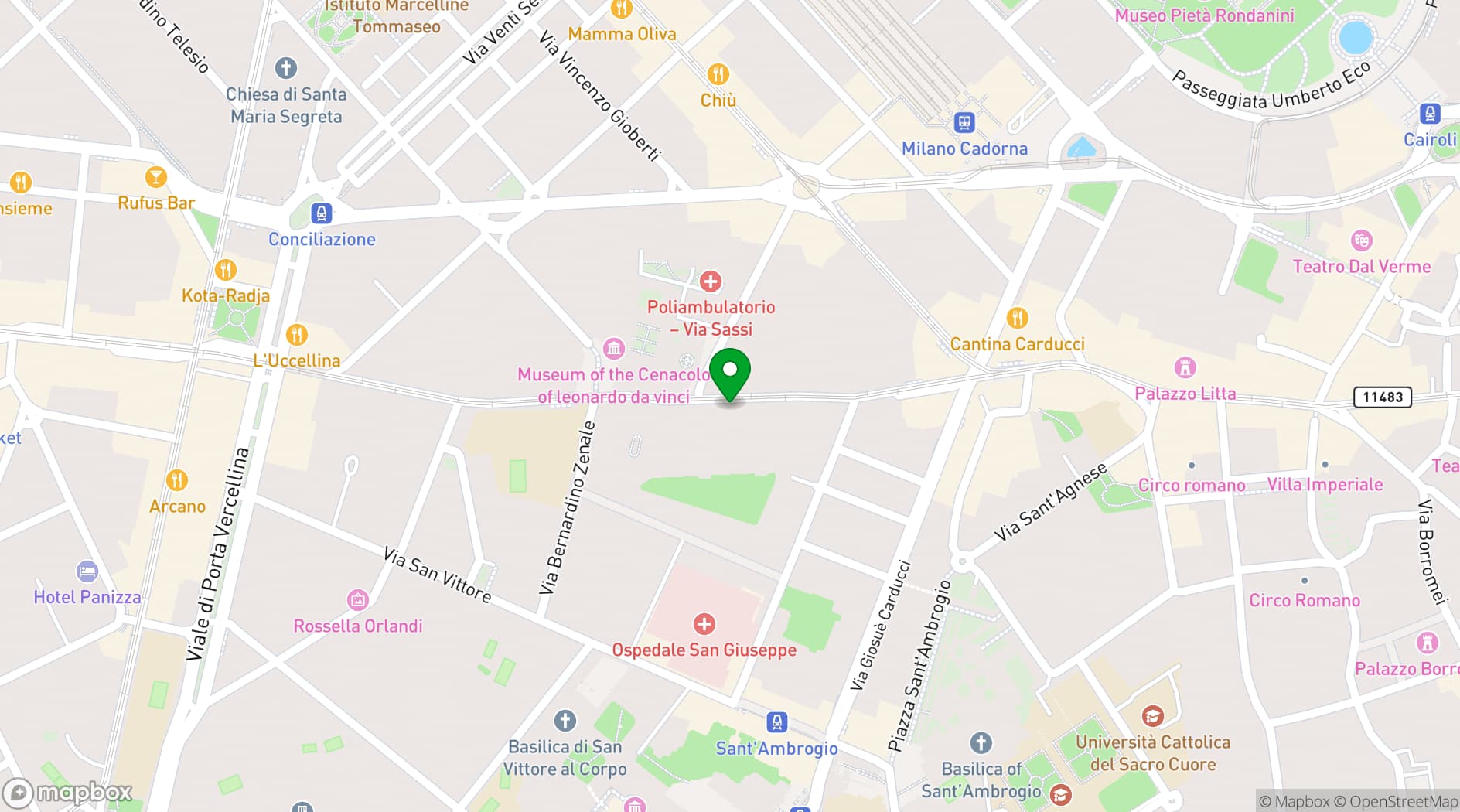Map showing Centro Congressi Stelline