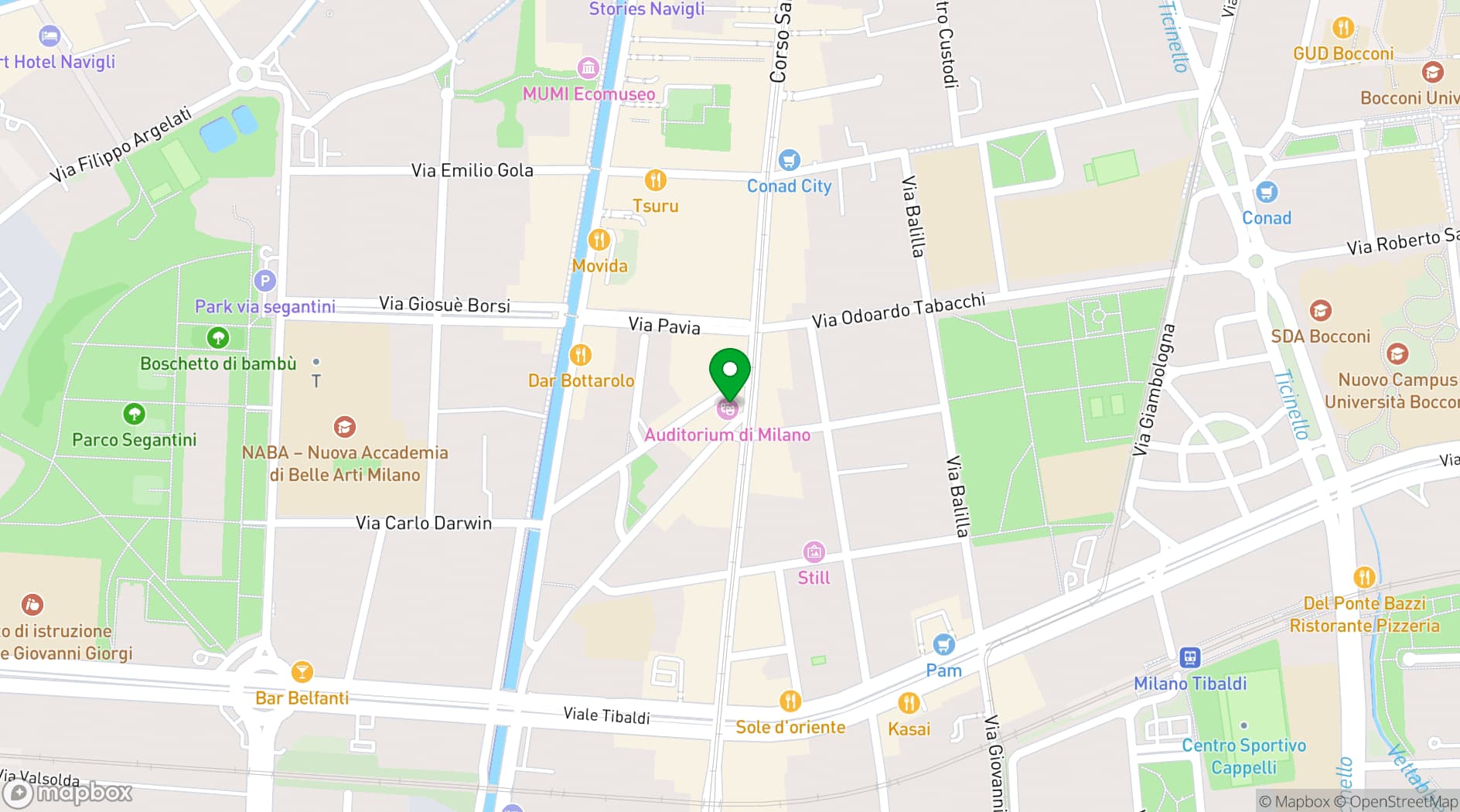 Map showing Auditorium di Milano