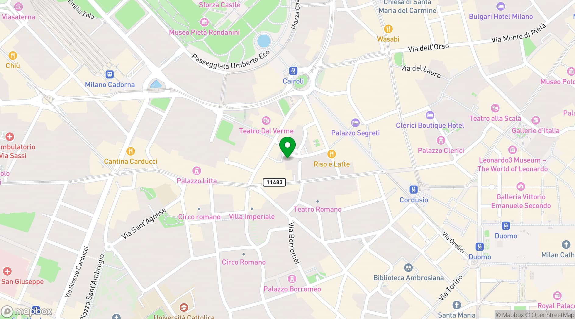 Map showing Spazio Cairoli