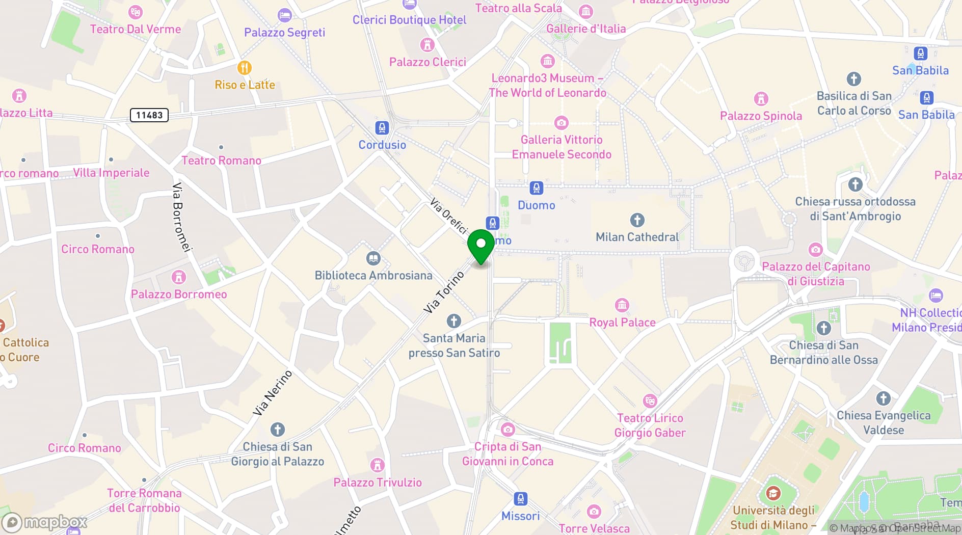 Map showing OD Sweet Hotel