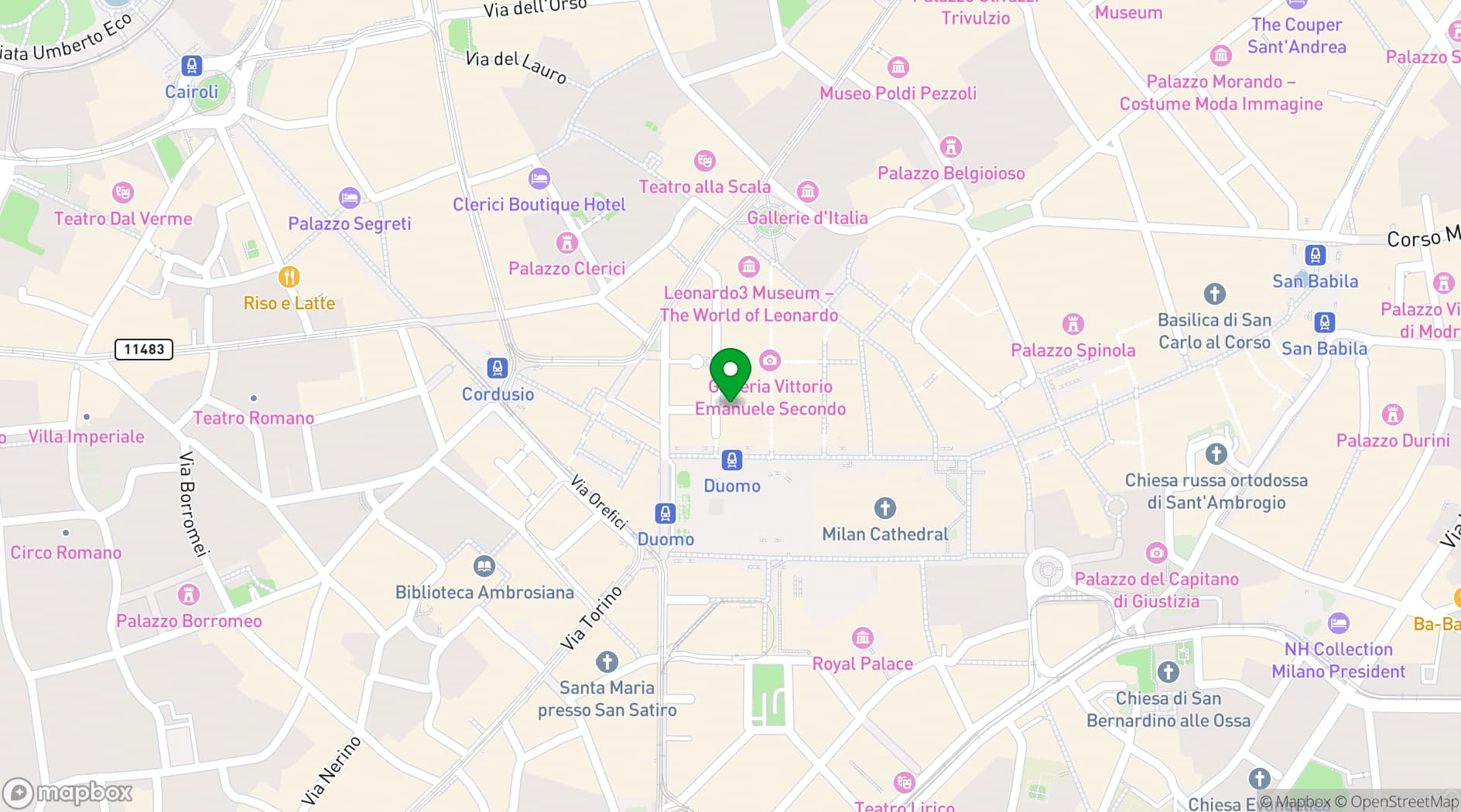 Map showing Room Mate Giulia