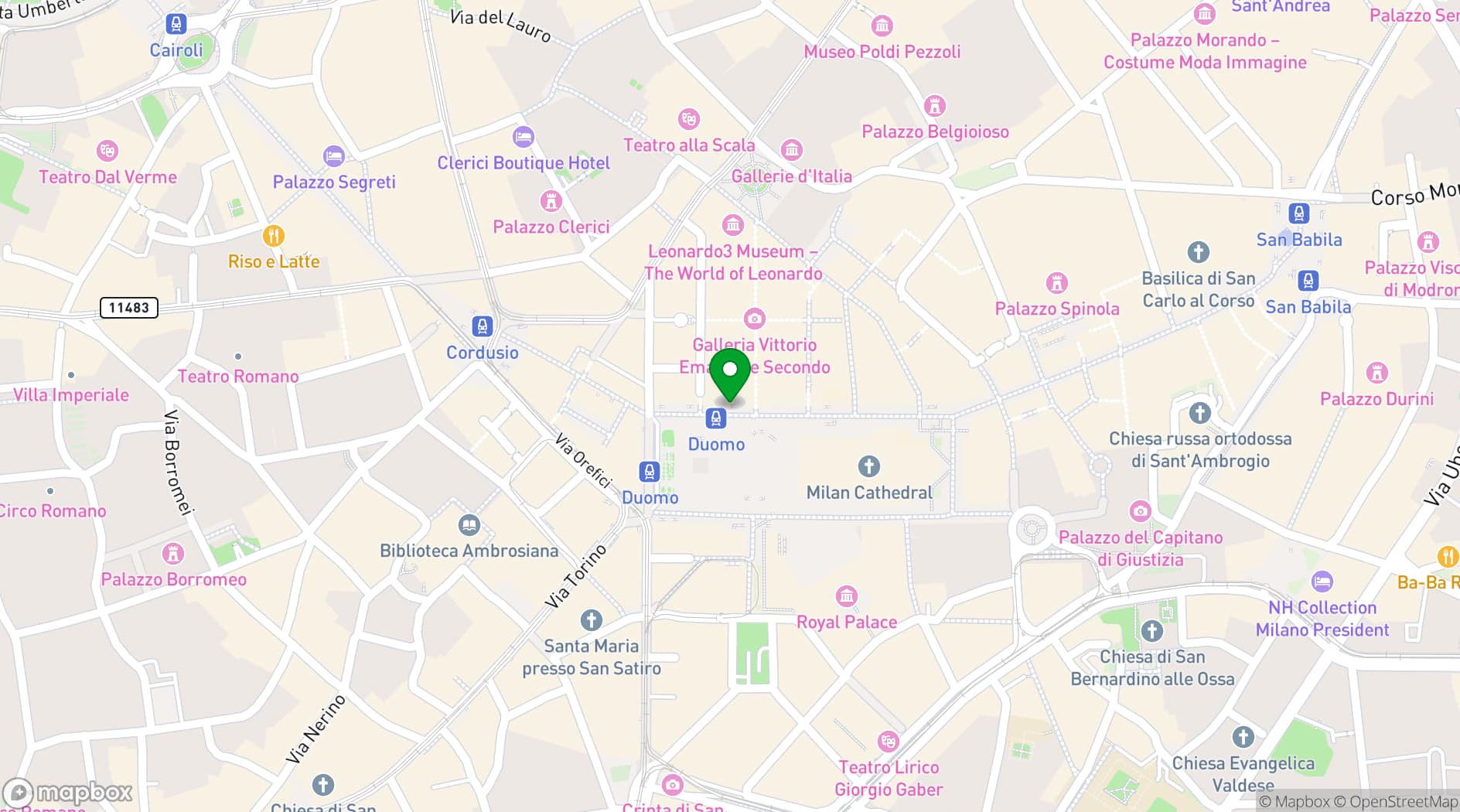 Map showing Terrazza del Don