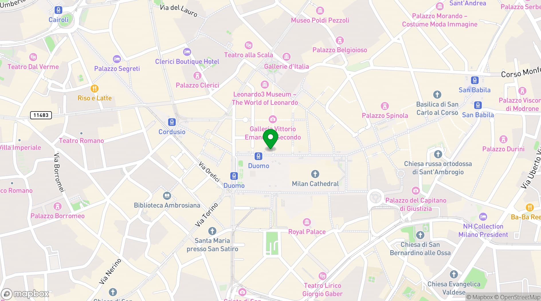 Map showing Camparino in Galleria