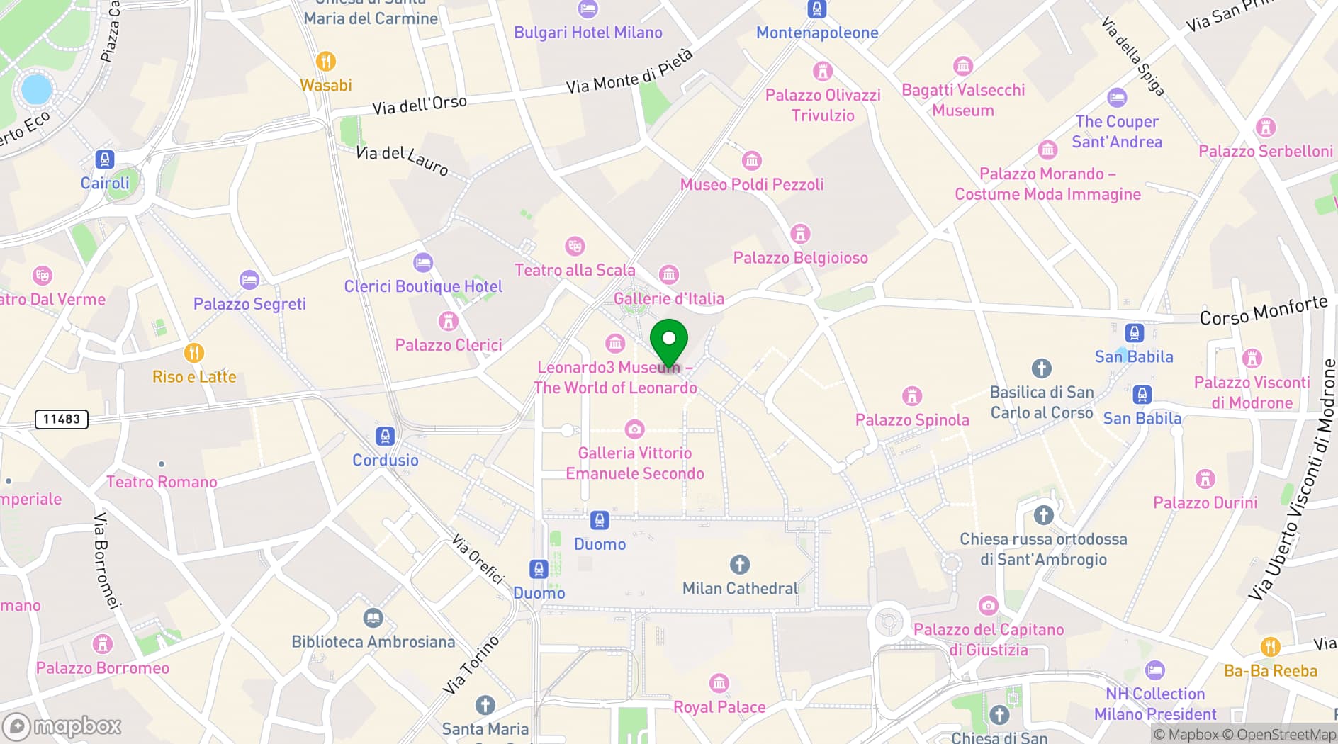 Map showing Ristorante Papà Francesco