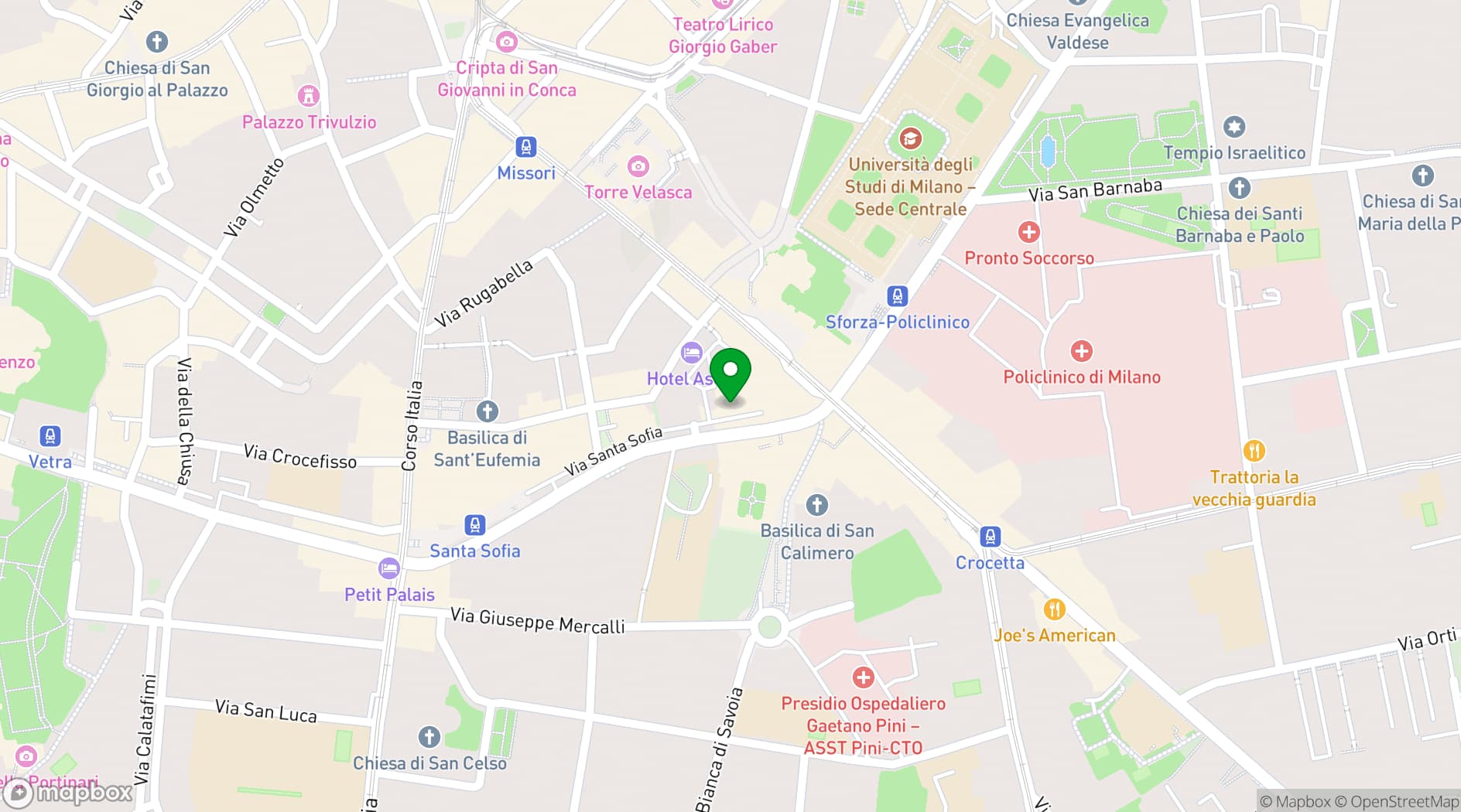Map showing Uptown Palace