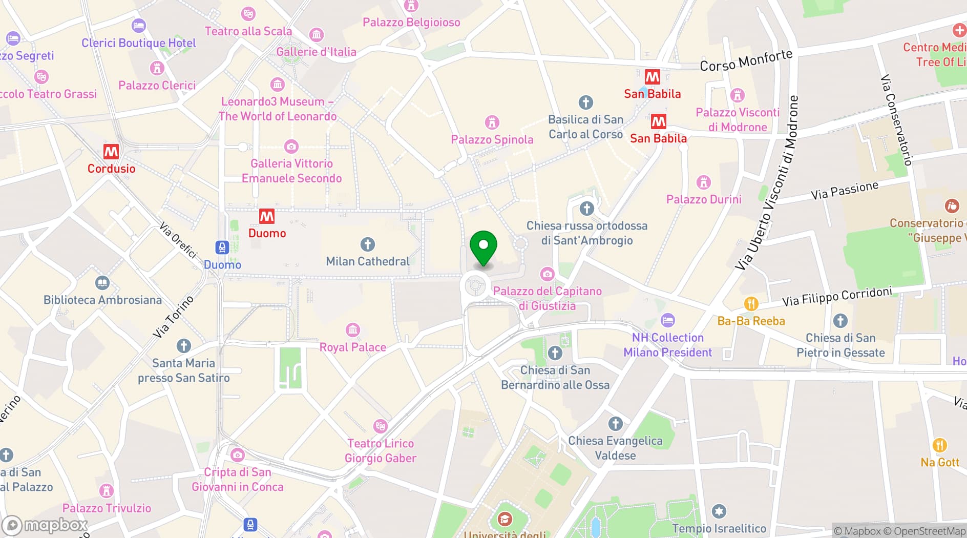 Map showing Rosa Grand Milano