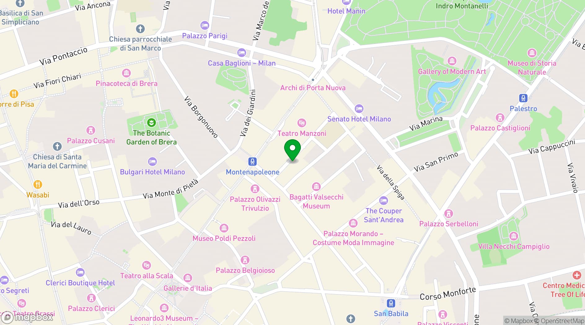 Map showing Bice Milano