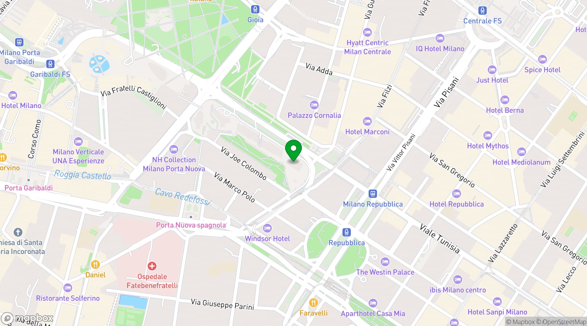 Map showing Big Spaces
