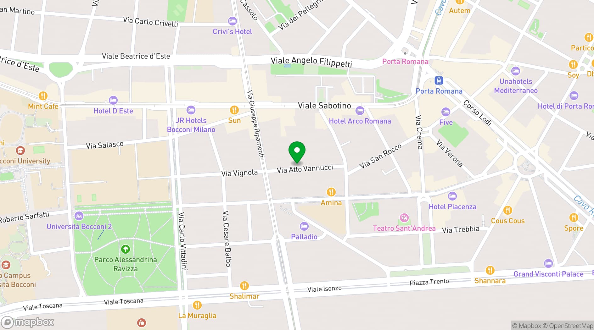 Map showing Trattoria del Pescatore