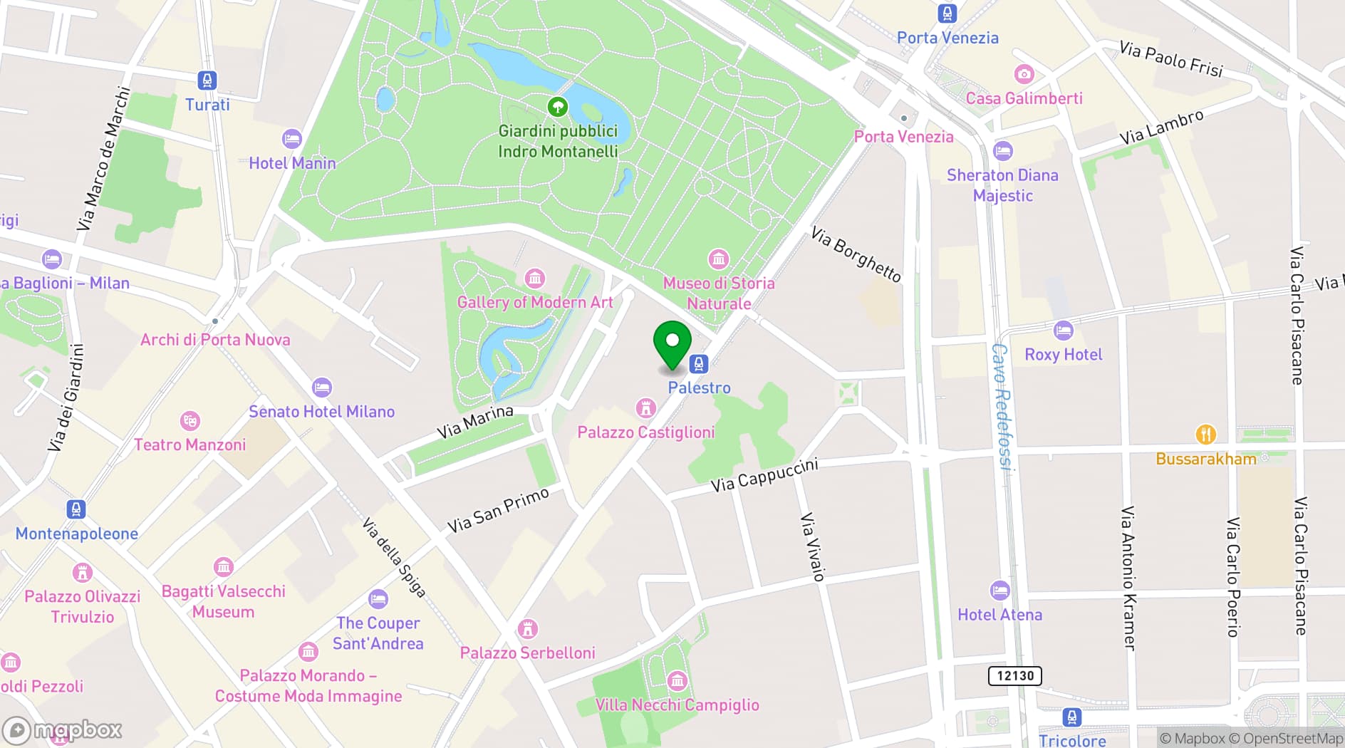 Map showing Sale palazzo Bovara