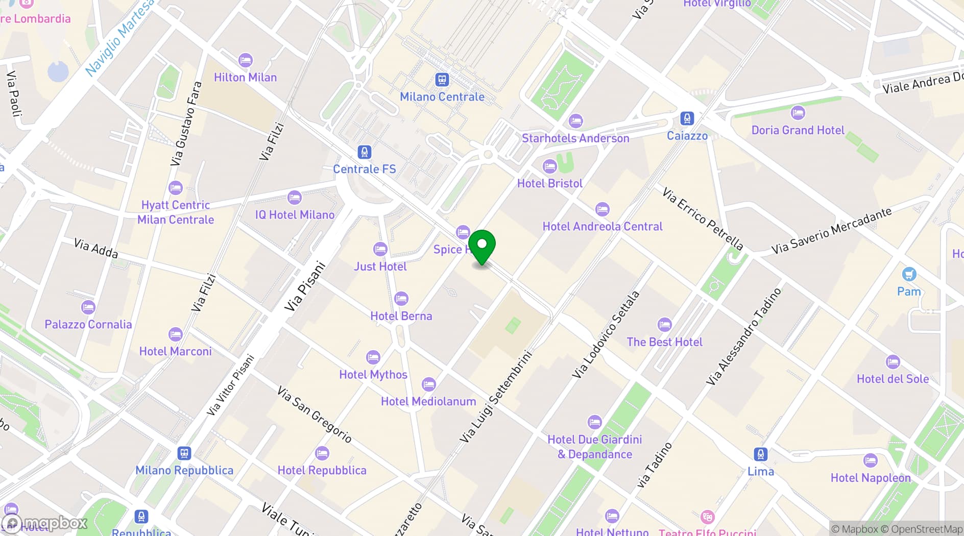 Map showing Vitruvio Center