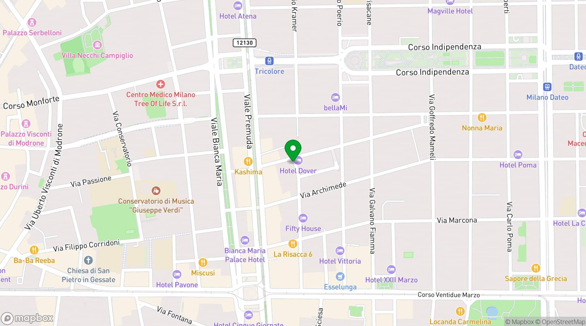 Map showing Giacomo Milano