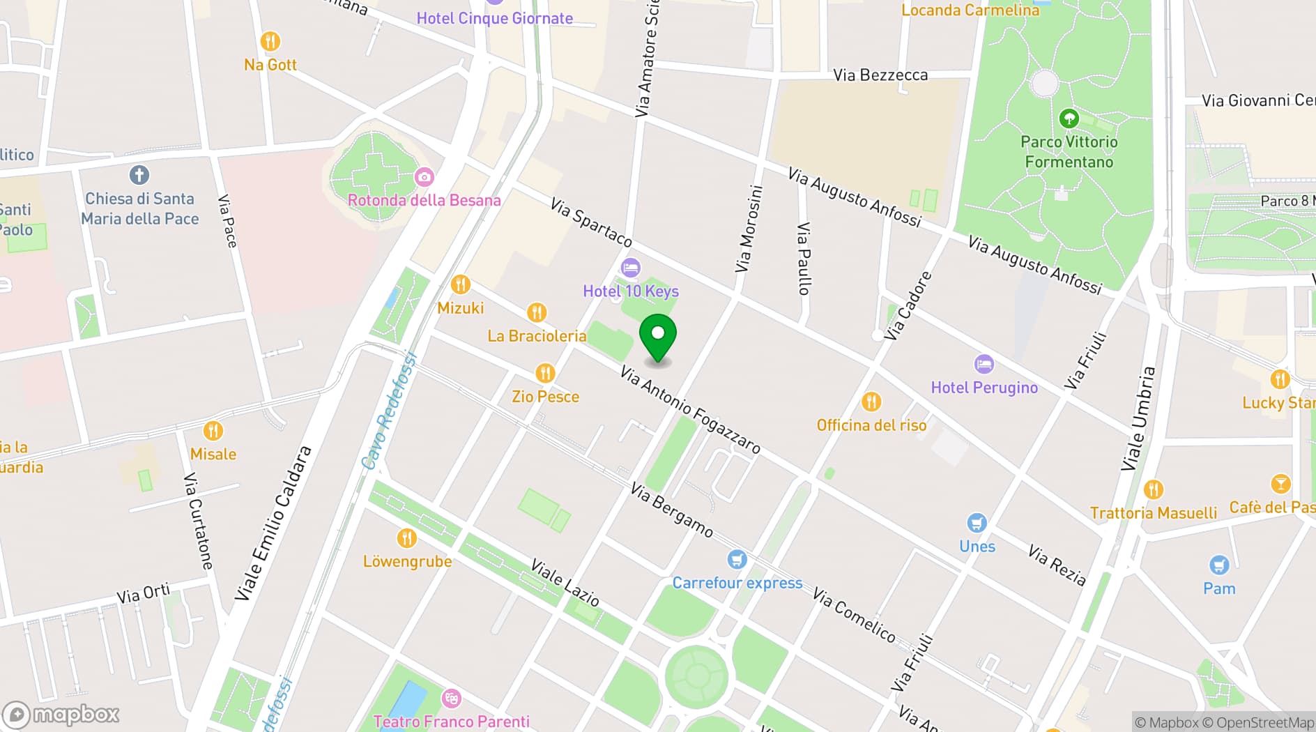 Map showing Accademia Costume & Moda