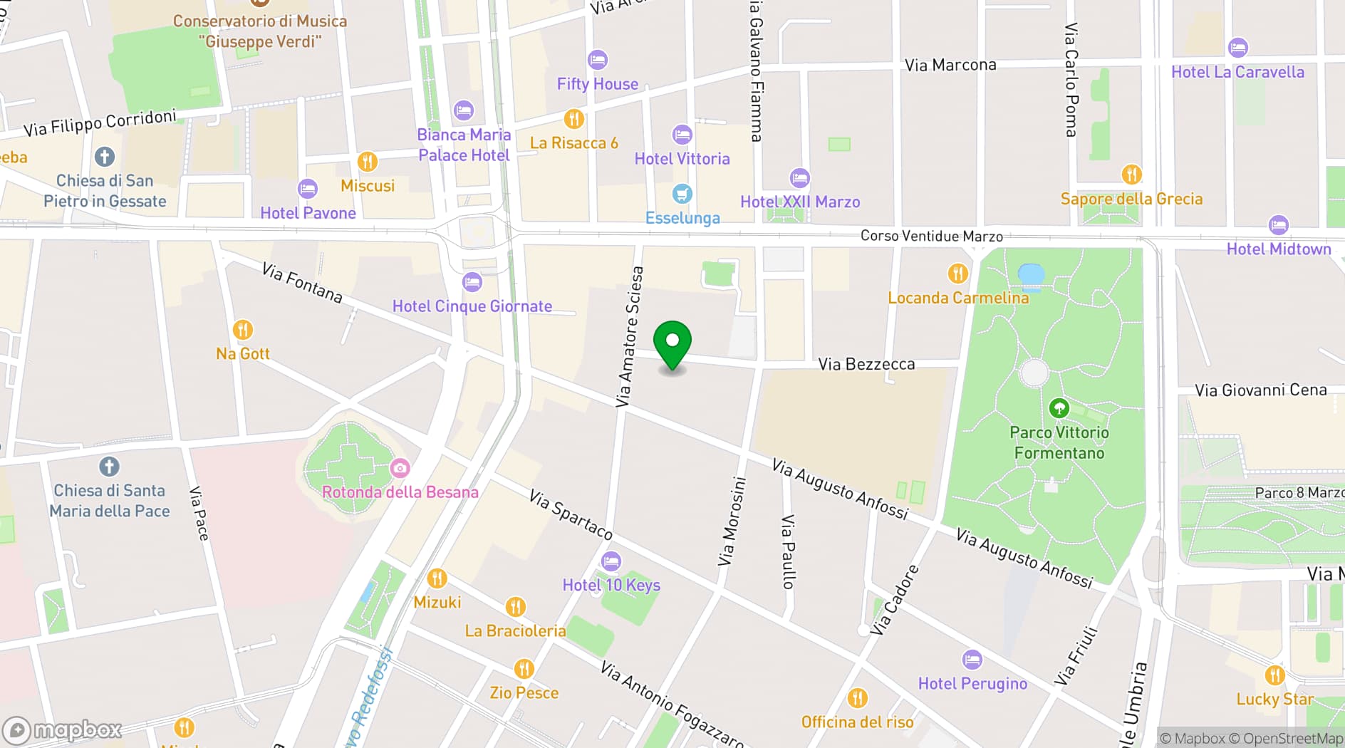 Map showing Ristorante Veranda