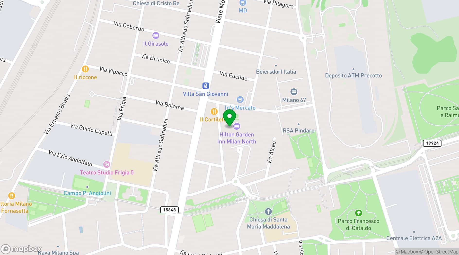 Map showing Garden House Milano