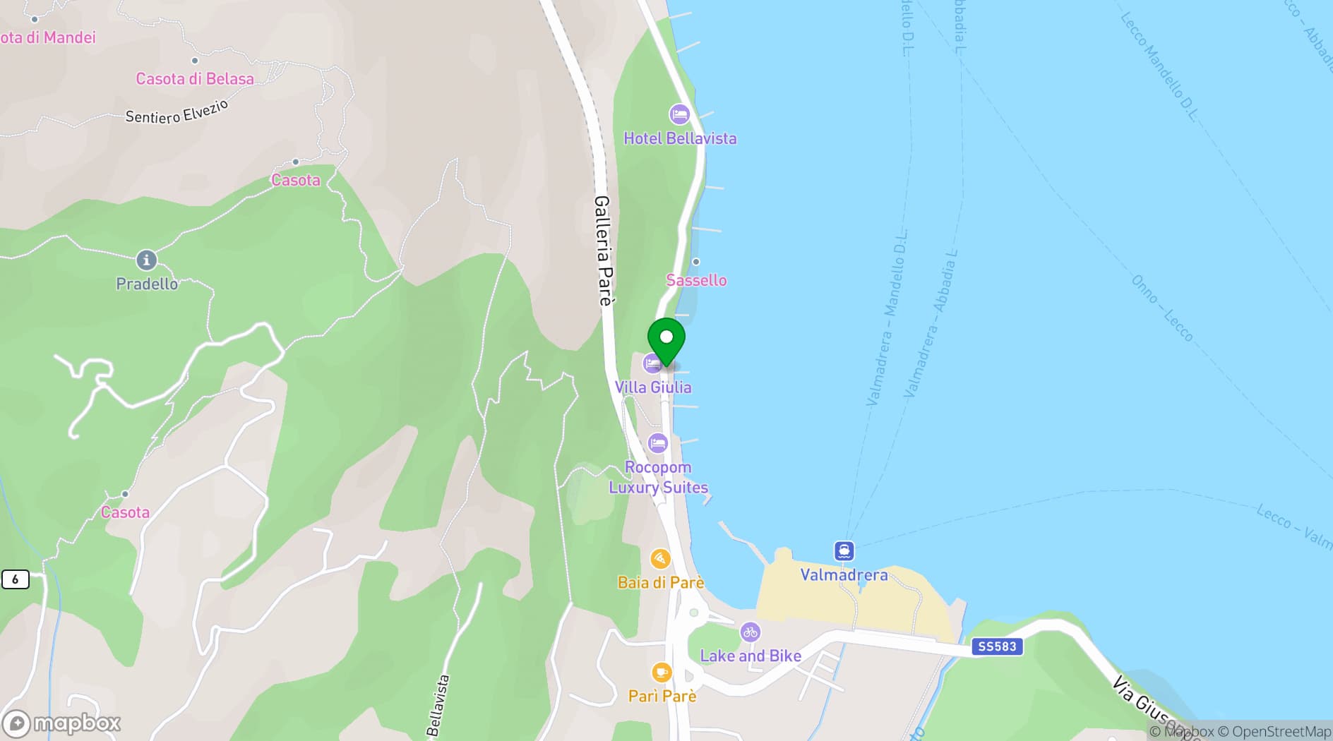 Map showing Villa Giulia Ristorante Al Terrazzo