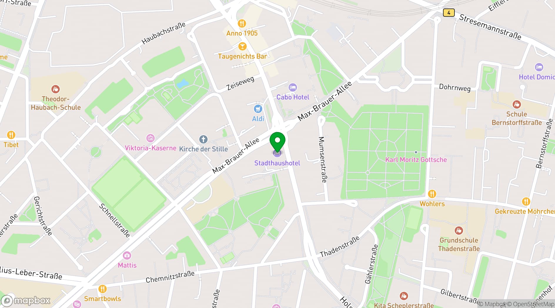 Map showing Stadthaushotel Hamburg