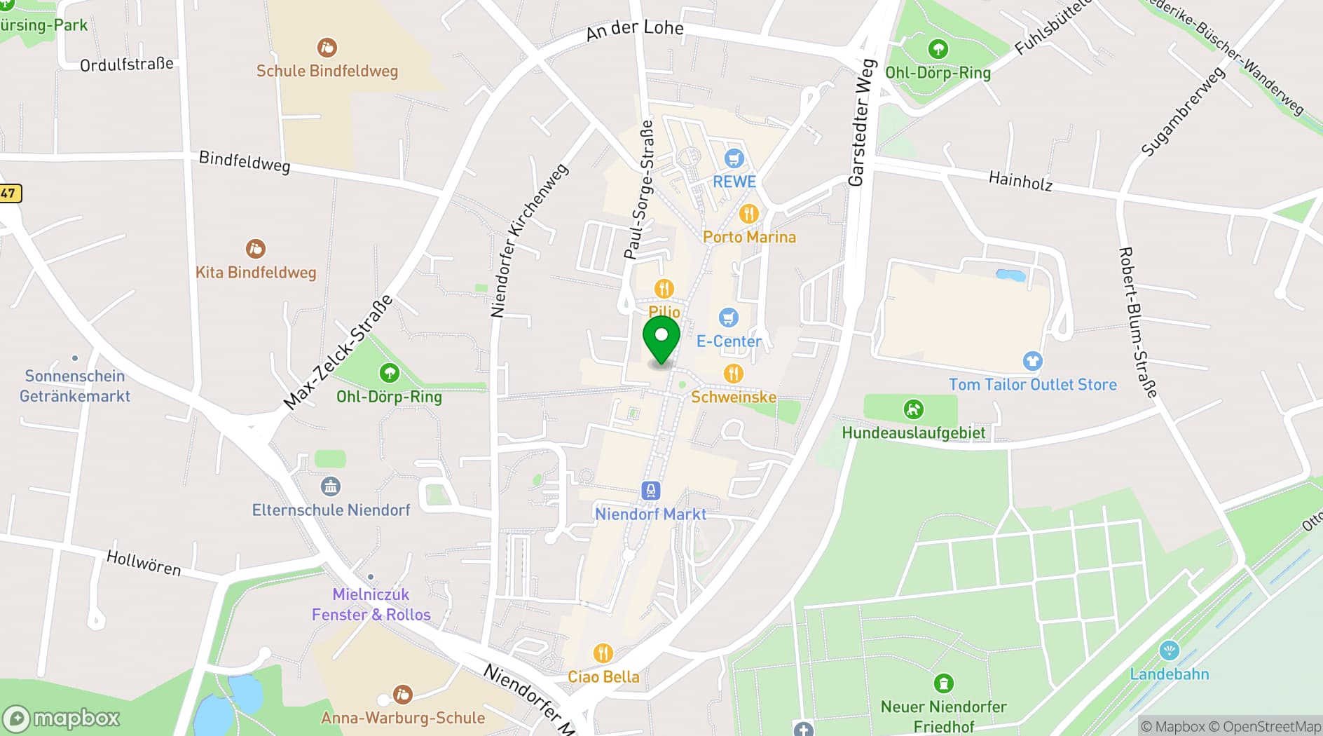 Map showing The Village