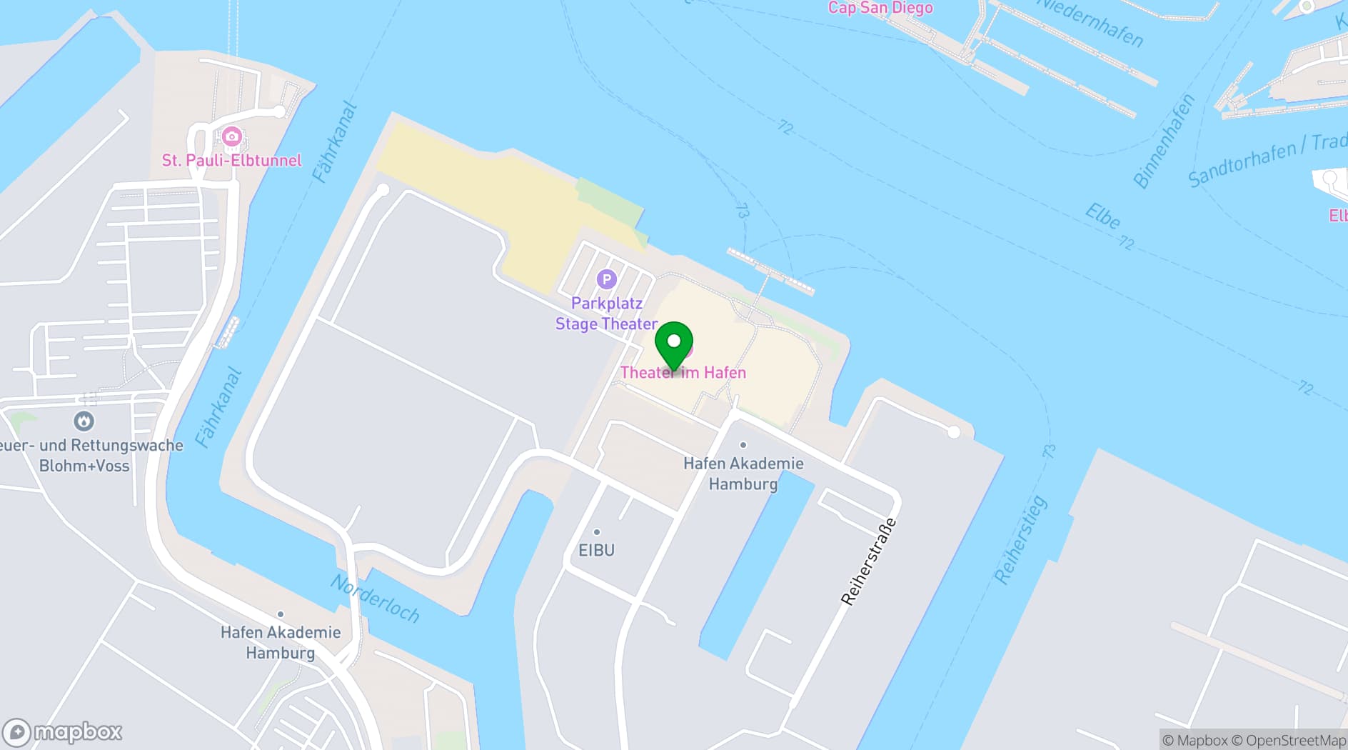 Map showing Stage Theater im Hafen