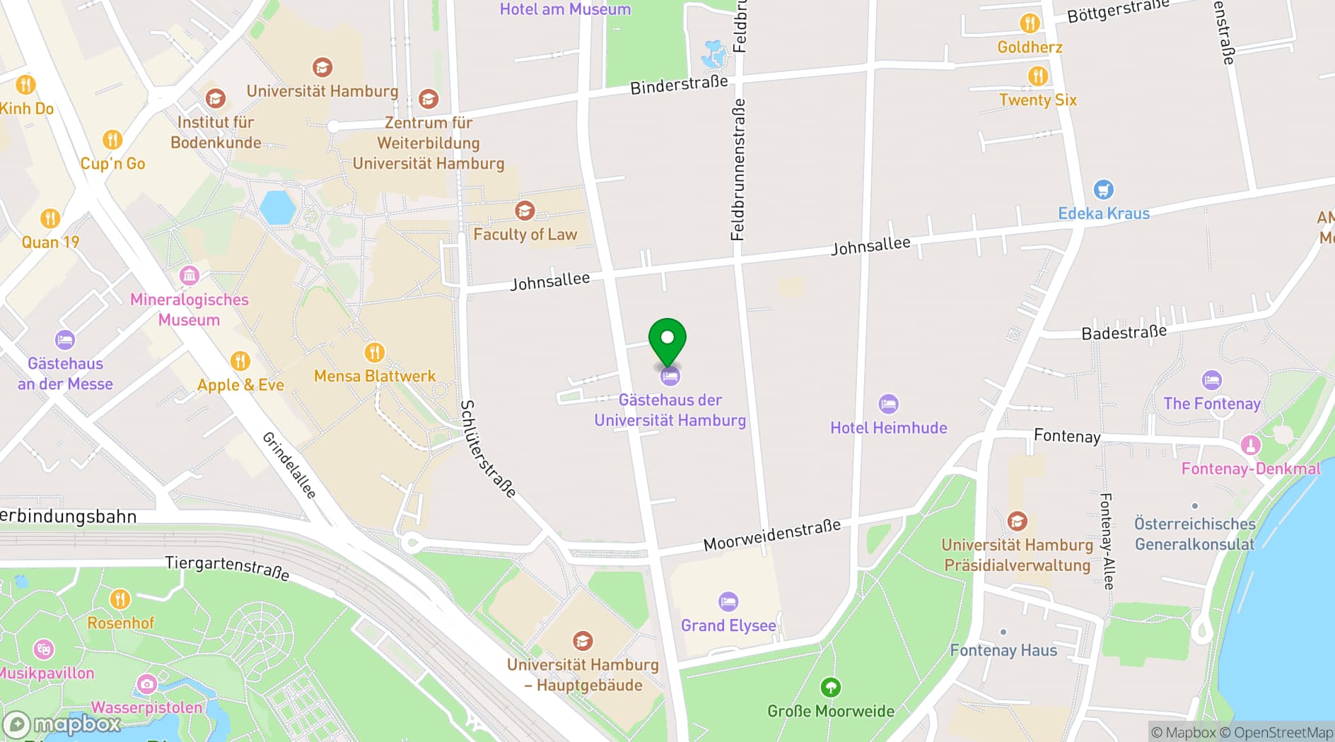 Map showing International Meeting Center (IBZ)