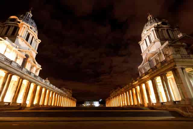 Painted Hall at Old Royal Naval College, grand columns, ideal for gala dinners and events.