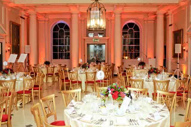 Elegant banquet hall at Seamen's Hall, Somerset House for weddings and corporate events.
