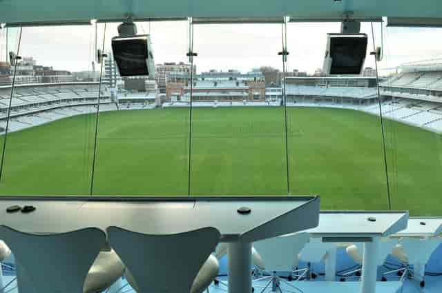 J.P. Morgan Media Centre at Lord's Cricket Ground, modern event space for corporate gatherings.