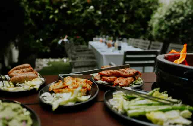 Outdoor dining setup at The Hyde Garden, perfect for corporate retreats and gatherings.