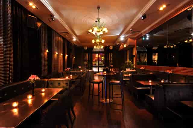 Stylish Balcony Bar at Ruby Blue, ideal for upscale events and private dinners.