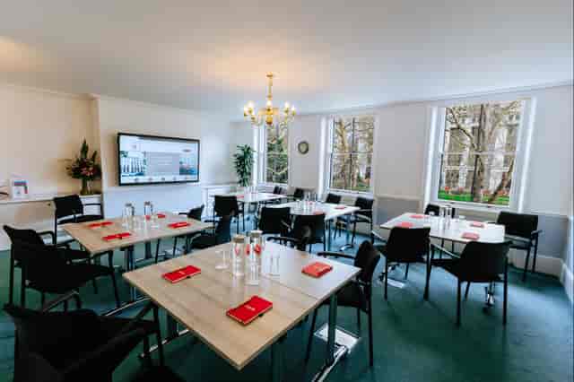 Saxon Sydney-Turner Room, bright cabaret-style breakout space for interactive workshops and meetings.