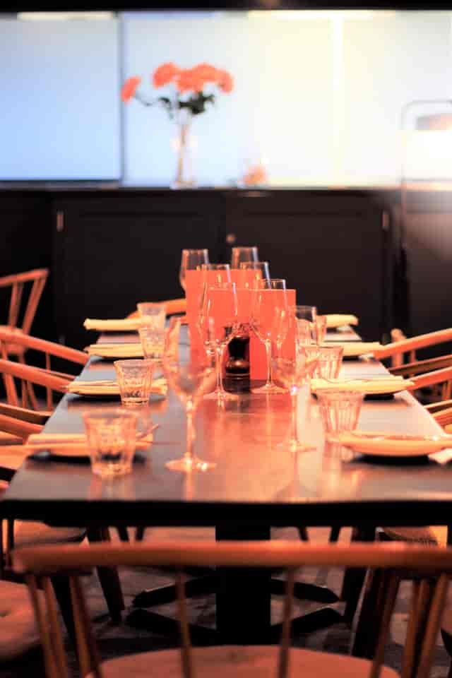 Semi-private Mezzanine dining table at Brasserie Blanc, ideal for corporate events and gatherings.