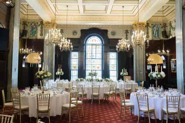 Chancery Lane ballroom gala wedding | natural light chandelier