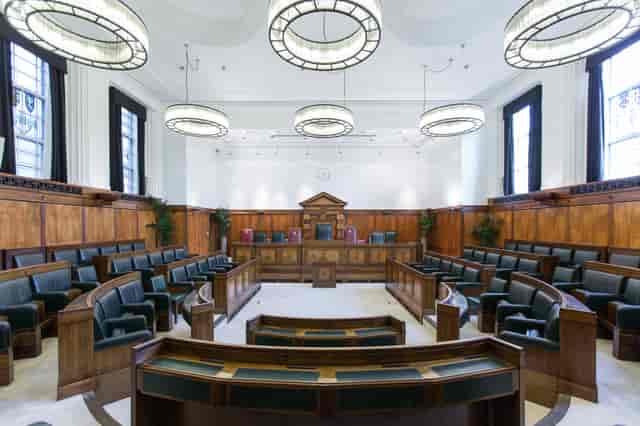Elegant Council Chamber at Town Hall Hotel, ideal for corporate meetings and legal seminars.