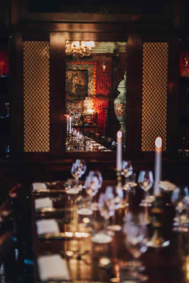 Elegant dining table in The Zetter Clerkenwell, ideal for upscale events and intimate gatherings.