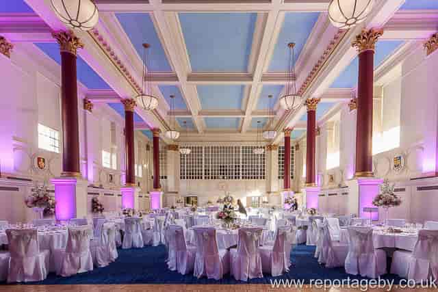 Great Hall in BMA House: elegant event space with high ceilings for weddings and gatherings.