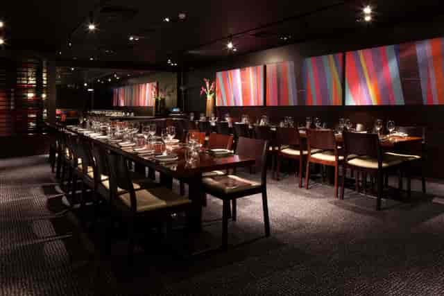 Jaipur Room at Mint Leaf: Sophisticated private dining room for corporate events and board dinners.