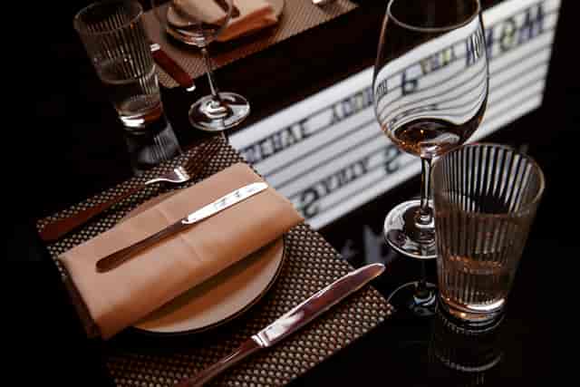 Elegant dining table setting at Chez Mal, ideal for upscale events in London.